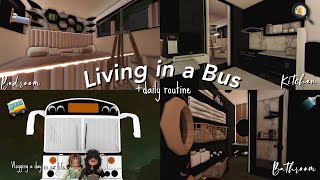 Our Daily Routine In A Bus!!|Bloxburg Roblox Family Roleplay|w/voices