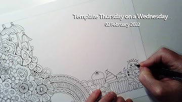 Template Thursday ... on a Wednesday |  Zentangle Inspired art meets Doodleworlds colouring page WIP