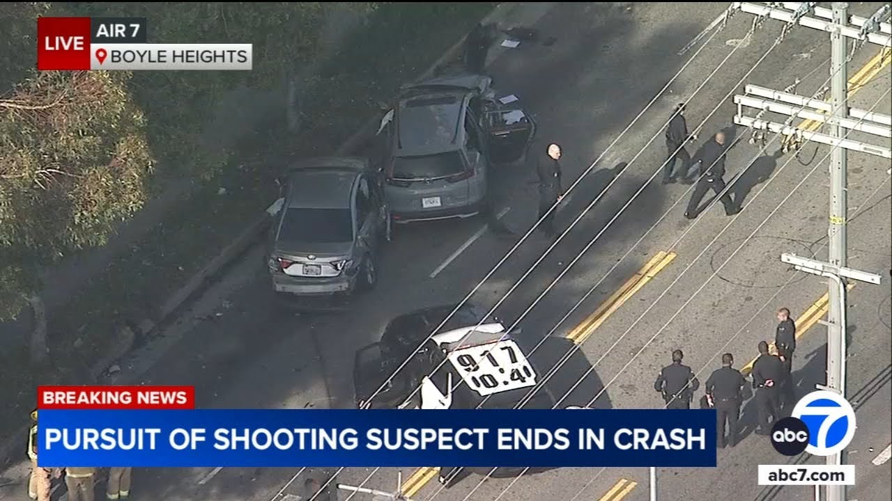 2 taken to hospital, suspect in custody after police chase ends with ...