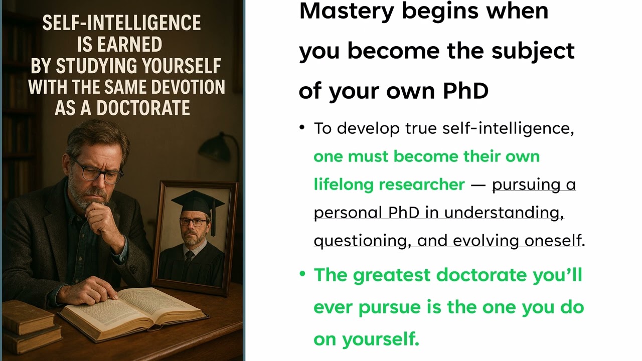 Mastery begins when you become the subject of your own PhD