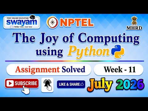 The Joy of Computing using Python Week 11 Assignment Answer#July2026#NPTELASSIGNMENTS#TheJoyofComput