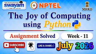 The Joy of Computing using Python Week 11 Assignment Answer#July2026#NPTELASSIGNMENTS#TheJoyofComput