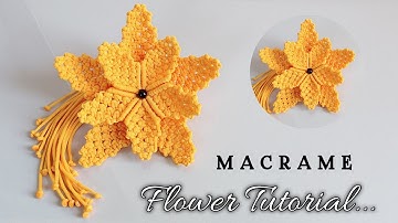Easy Macrame Flower for Christmas Decoration | Macrame Flower Using Square Knot | Macrame Tutorial