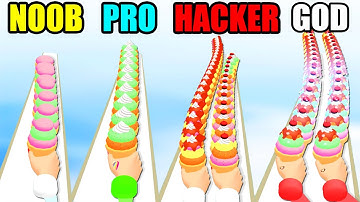 NOOB vs PRO vs HACKER vs GOD Ice Cream Stack Run Games