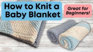 🍼 How to Knit a Baby Blanket | Easy Diagonal Pattern with Decorative Edge for Beginners