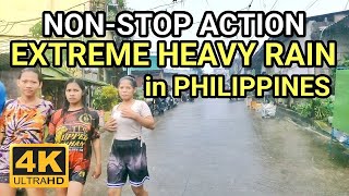 SHOCKING HEAVY RAIN in PHILIPPINES | WALKING HAPPY MOMENT at SUPER HEAVY RAIN in PAYATAS [4K] 🇵🇭