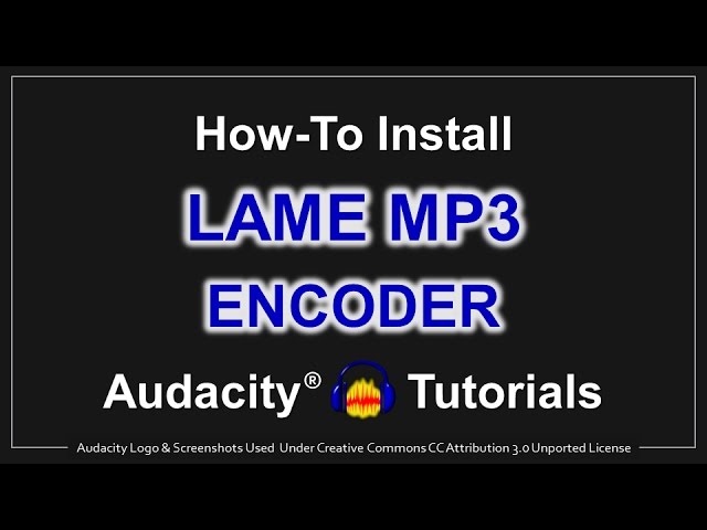 How to Install LAME MP3 Encoder in Audacity - YouTube