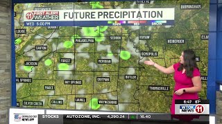 Spotty showers are possible Wednesday afternoon... Tori Alvarado's First Alert Weather Forecast 1...