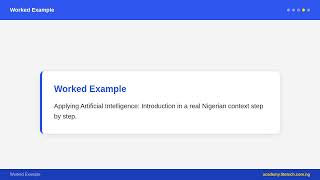 JSS 3 Computer Studies - Artificial Intelligence: Introduction | Nigerian Curriculum