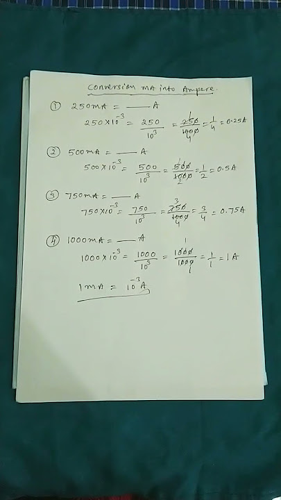 conversion mA into Ampere #mathematics