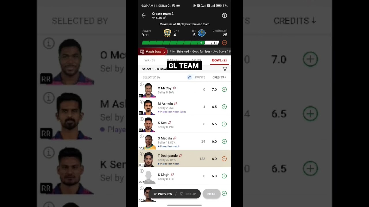 CSK vs RR GL Dream11 Prediction | CSK vs RR Dream11 Team | CSK vs RR Prediction | CSK vs RR 