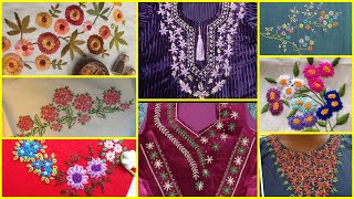 Latest and easy lazy daisy hand embroidery designs for dresses | easy lazy daisy embroidery flowers