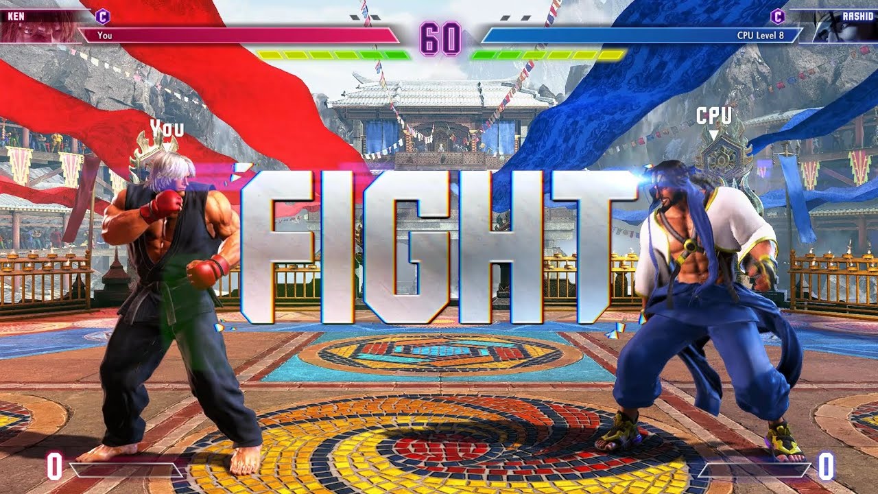 SF6 (Ken) Vs (Rashid) CPU Level 8 Street Fighter 6