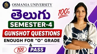 TELUGU | SEMESTER-4 | IMPORTANT QUESTIONS | OSMANIA UNIVERSITY | 2026 | 💯 PASS | @shivanipallela