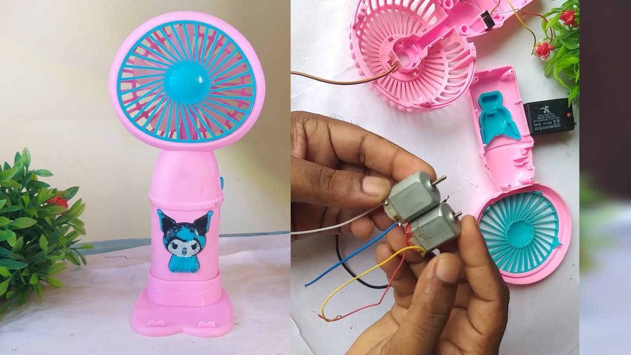 DIY mini fan DC 5 volt motor replacement making how to make mini fan ...