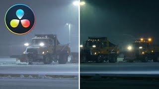 Blade Runner 2049 Night City Snow Color Grade (DaVinci Resolve)