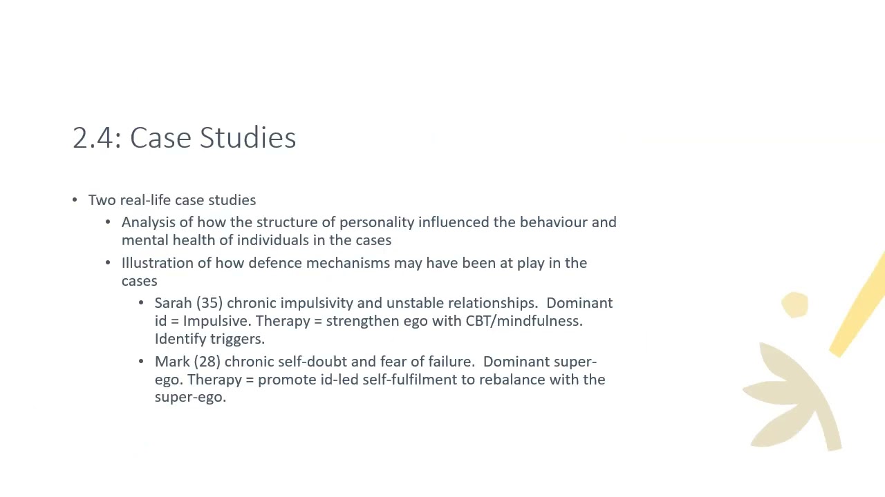 Psychodynamic Counselling - Introduction in 5 sessions - 2 The Structure of Personality