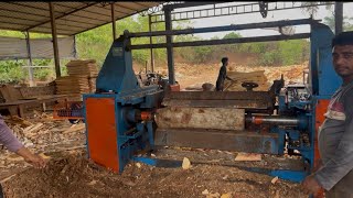 Hydraulic😎 Wood Debarking Machine style Working Process