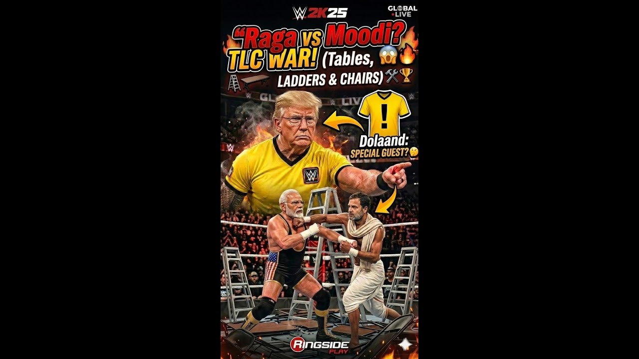 MOOODI VS RAGA! TLC WAR with Special Guest DOLAAND TRUMP! (WWE 2K25)
