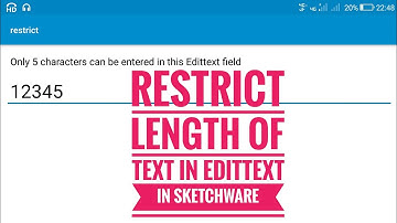 Restrict length of characters in EditText field