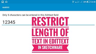 Restrict length of characters in EditText field