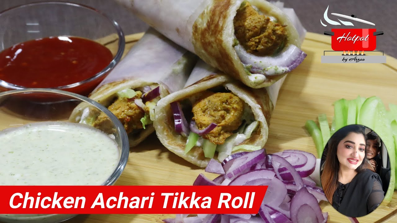 Achari chicken tikka wrap