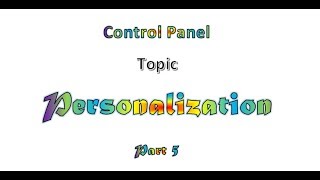 Personalization_control panel_MS WINDOWS tutorials in pashto part 5