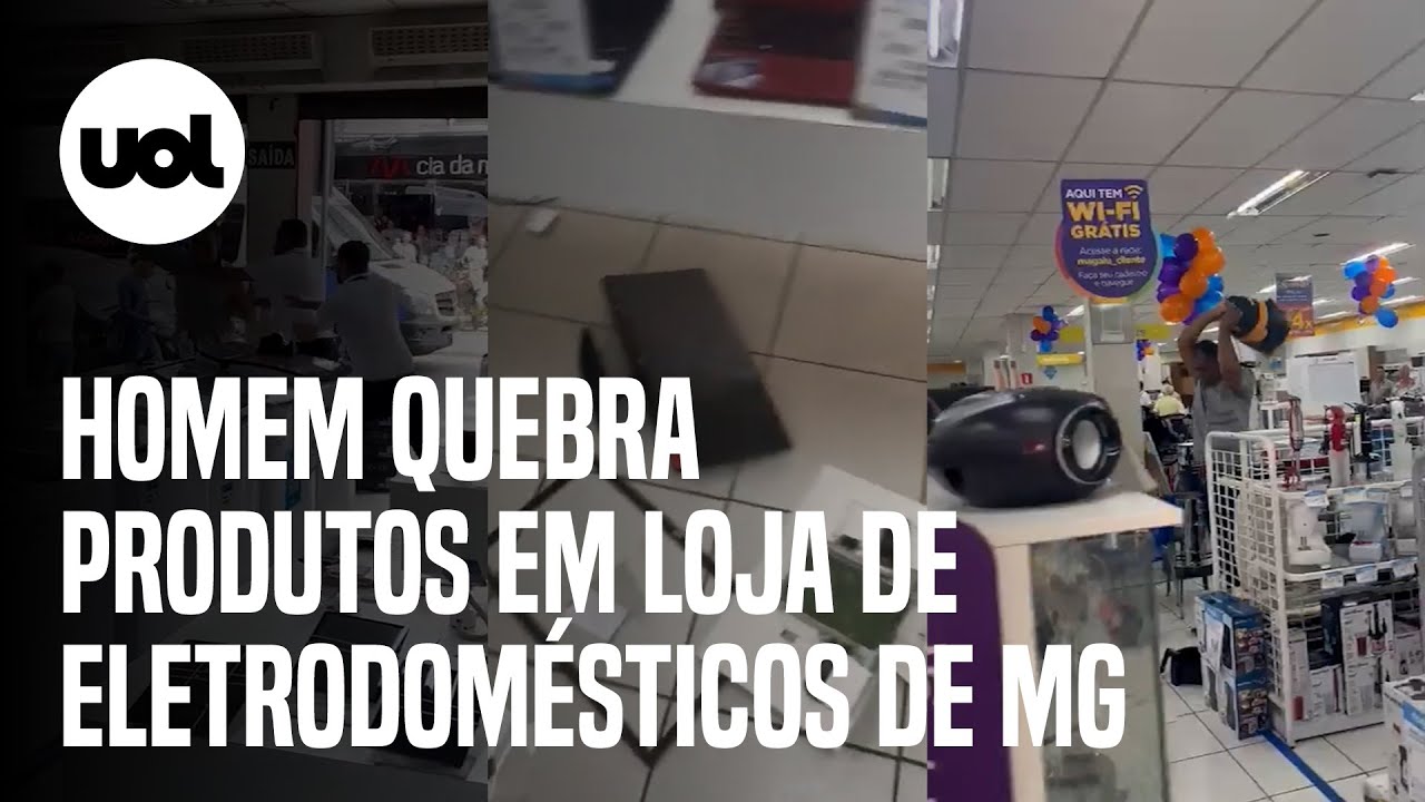 Homem quebra produtos de loja após não conseguir trocar caixa de som; vídeo mostra o momento