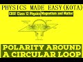 Polarity around a circular loop; how to find polarity of magnet; pole strength of bar magnets-14;