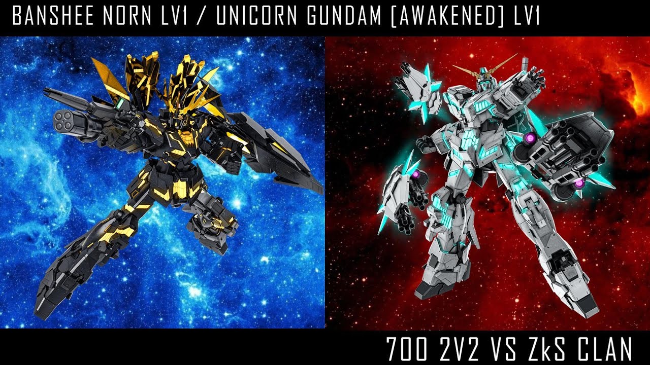 GBO2 - Banshee Norn & Unicorn Gundam [Awakened] LV1 - 700 2v2 VS