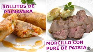 ROLLITOS de primavera con gambas - MORCILLO con puré de patata // Arguiñano