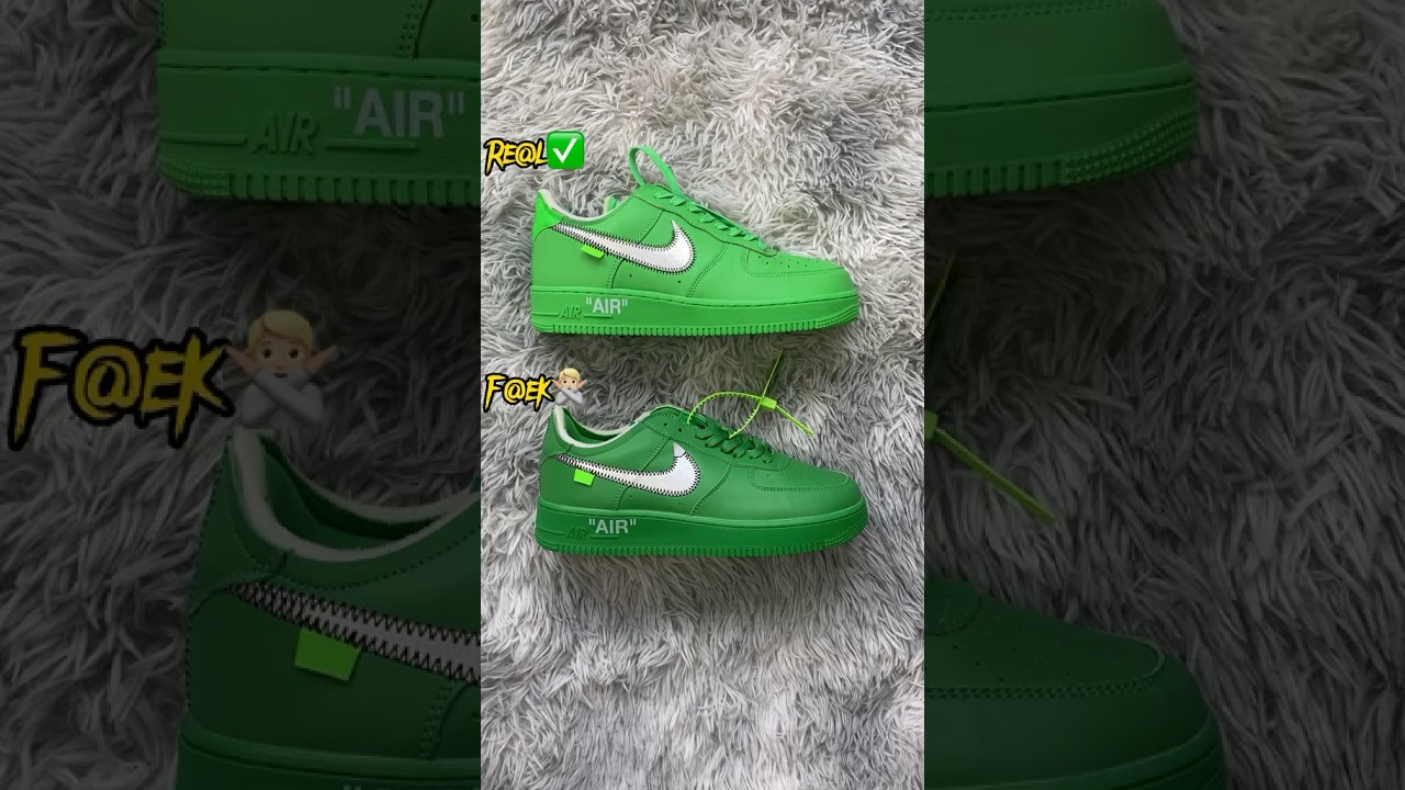 Real Vs Fake Green Off-White Nike Air Force 1 