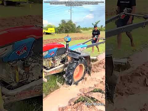 진흙 속에서 손 한 번 안 잡고 깔끔하게 갈아엎는 레전드 농기계 조종법 #worker #process #agriculture #mud #amazing thumbnail