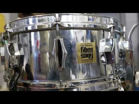 70’s Fibes 5-1/2x14 Chrome over Fiberglass SFT 690 Snare Drum; CF Martin, Nazareth, PA