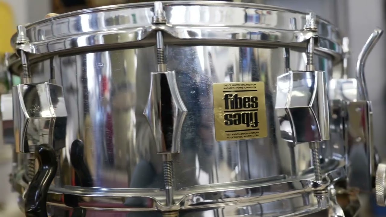 70’s Fibes 5-1/2x14 Chrome over Fiberglass SFT 690 Snare Drum; CF Martin, Nazareth, PA