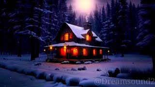 Cozy Winter Cabin in Snowstorm ❄️ Deep Sleeping Music & Slow Snowfall for Insomnia, Relax, Study