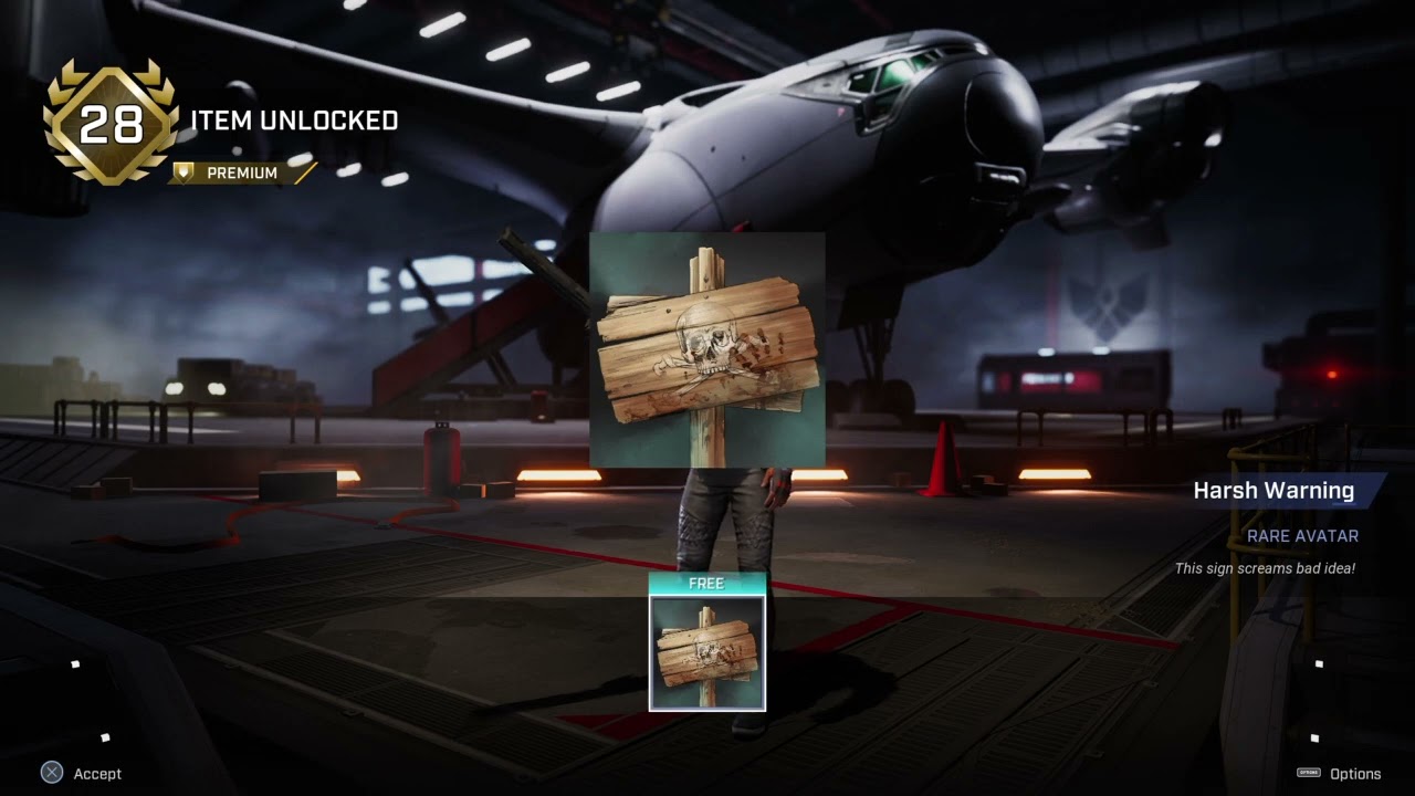 Rogue Company Rare Avatar:  Harsh Warning