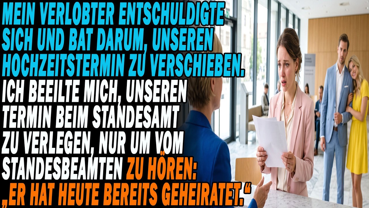 Eine Stunde vor unserer geplanten Hochzeit stand ich im Standesamt Hamburg-Mitte, um unseren Termin zu verschieben – und sah durch die Glastür meinen Verlobten, der gerade eine andere Frau...