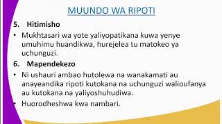 KISWAHILI LESSON 30 REPORT