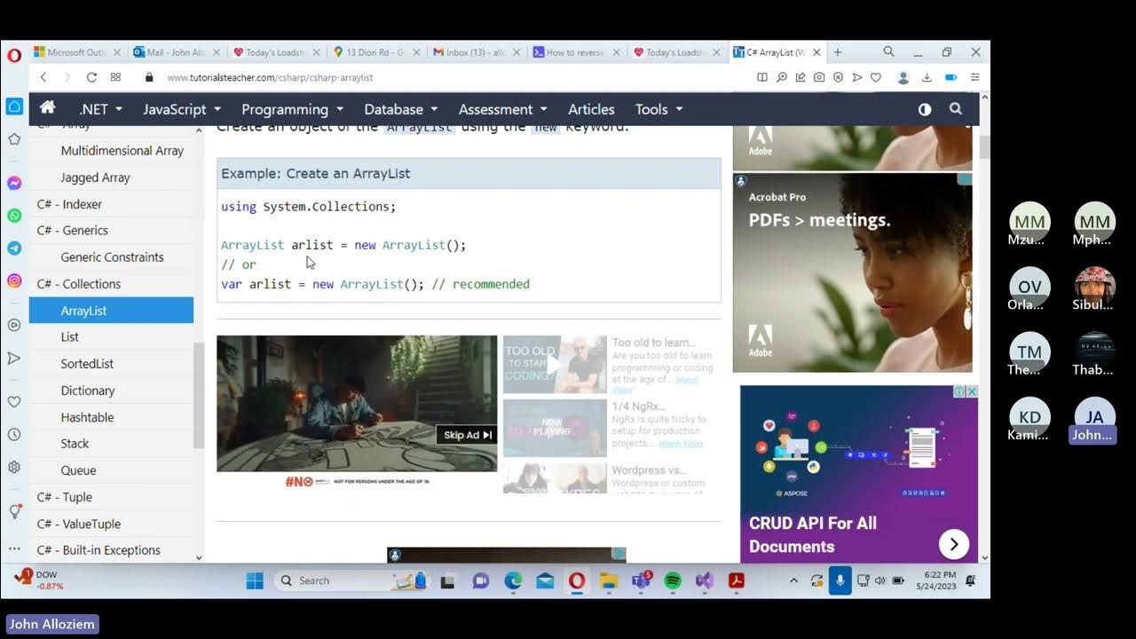 Programming 3A virtual class recording for 24th of May - YouTube