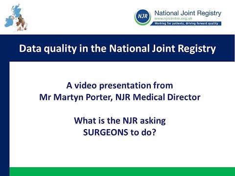 A surgeon's introduction: verifying your data in the NJR