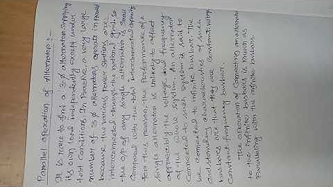 Parallel operation of alternator