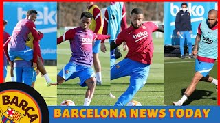 Barcelona Training Session Before Copa Del Rey Game Against Linares Deportivo.