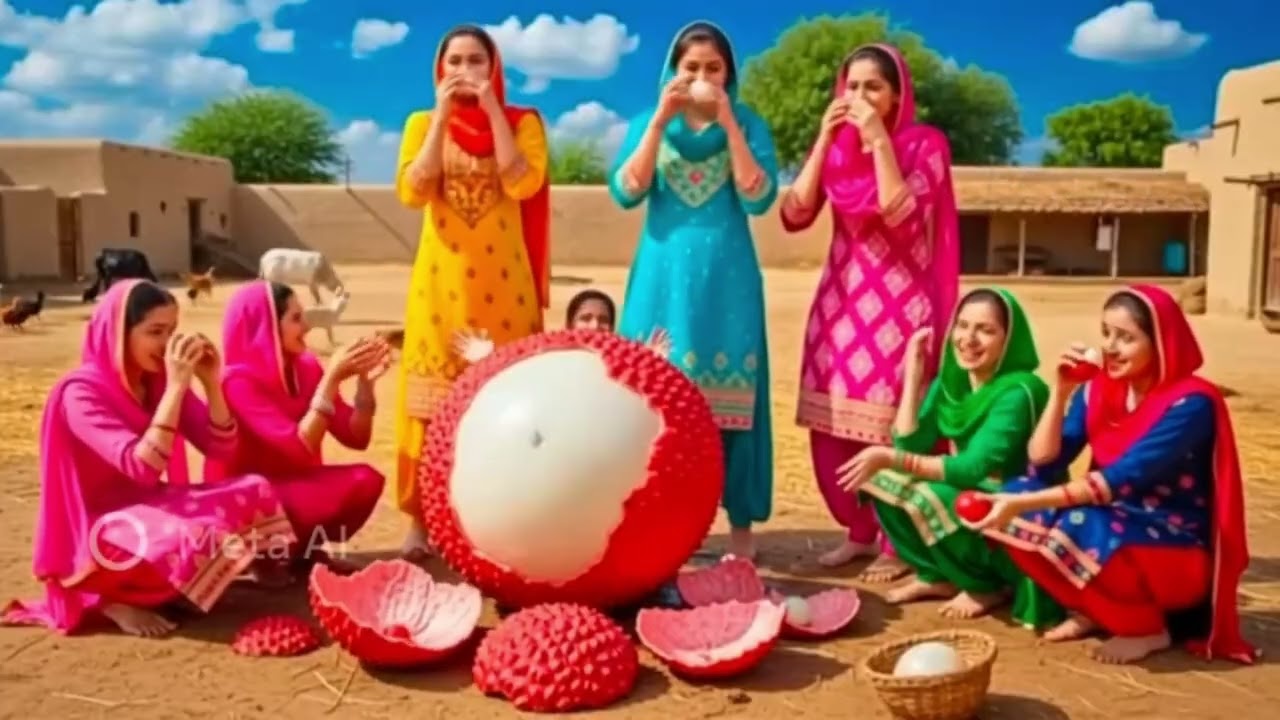 Village Fruit Fiesta: Giant Glass Bowl LayeredStrawberry & Guava Fun!" 🍓🥑