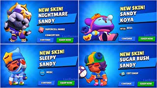 SANDY ALL SKINS UNLOCK ANIMATIONS | Brawlstars