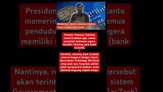 Prabowo Minta Semua Warga Punya Rekening Bank #shorts #politik #hukum #ekonomi #sosial