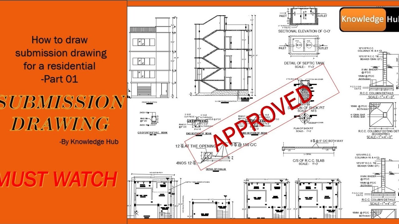 How to create submission drawing for municipality approval ||video-52 ...