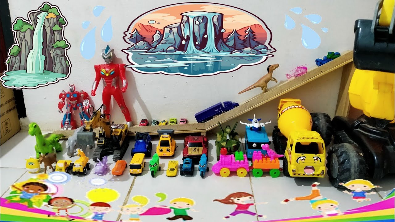 Mengenal Mobil Mobilan Anak, Mobil Tayo, Excavator, Hot Wilsh, Dam Truk, Buldozzer, Koboi, Tembak