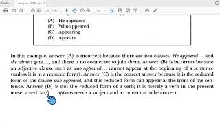 TOEFL Structures Skill 13 Reduce Adjective Clauses