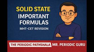 Solid State Formula Sheet | MHTCET Chemistry Revision |Video_21|